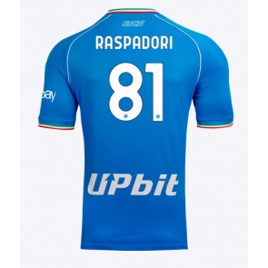 SSC Napoli Giacomo Raspadori #81 Hjemmebanetrøje 2023-24 Kort ærmer